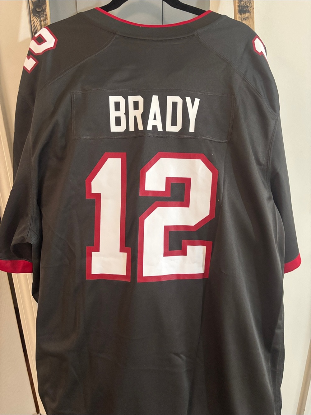 NFL Buccaneers Black and Red #12 Replica Jersey - Picture 5 of 9